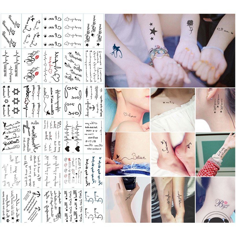 [RẺ VÔ ĐỊCH] Set 30 hình xăm mini tatoo cute dán tạm thời 15 ngày (Mẫu chữ ký)  - Giao ngẫu nhiên