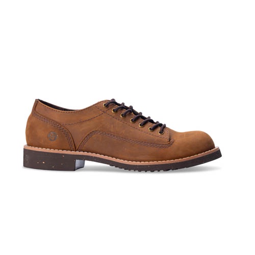 Giày Boots Cổ Thấp Nam Lineman Low-Top Da Bò Nâu Sáp Đế Khâu Mckay - Work Boots Thương Hiệu Steeler