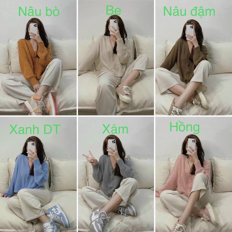 Áo cadigan gạo 4 khuy