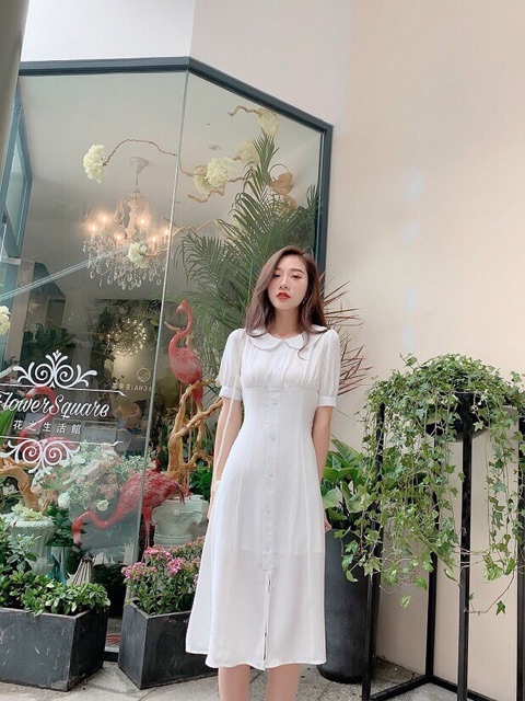 [FREESHIP] 🍒Đầm lụa trắng cổ sen tám mảnh - Hình thật 100% | BigBuy360 - bigbuy360.vn