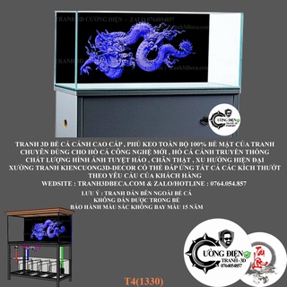 Tranh dán hồ cá 3d , hồ cá rồng , la hán , cá dĩa …