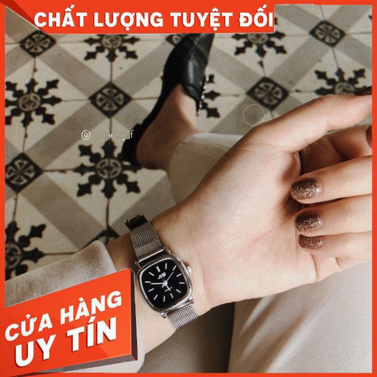 HÀNG CAO CẤP -   Đồng Hồ Nữ JI-S Mặt Vuông Nhỏ Dây Kim Loại Phong Cách Hàn Quốc  - Hàng