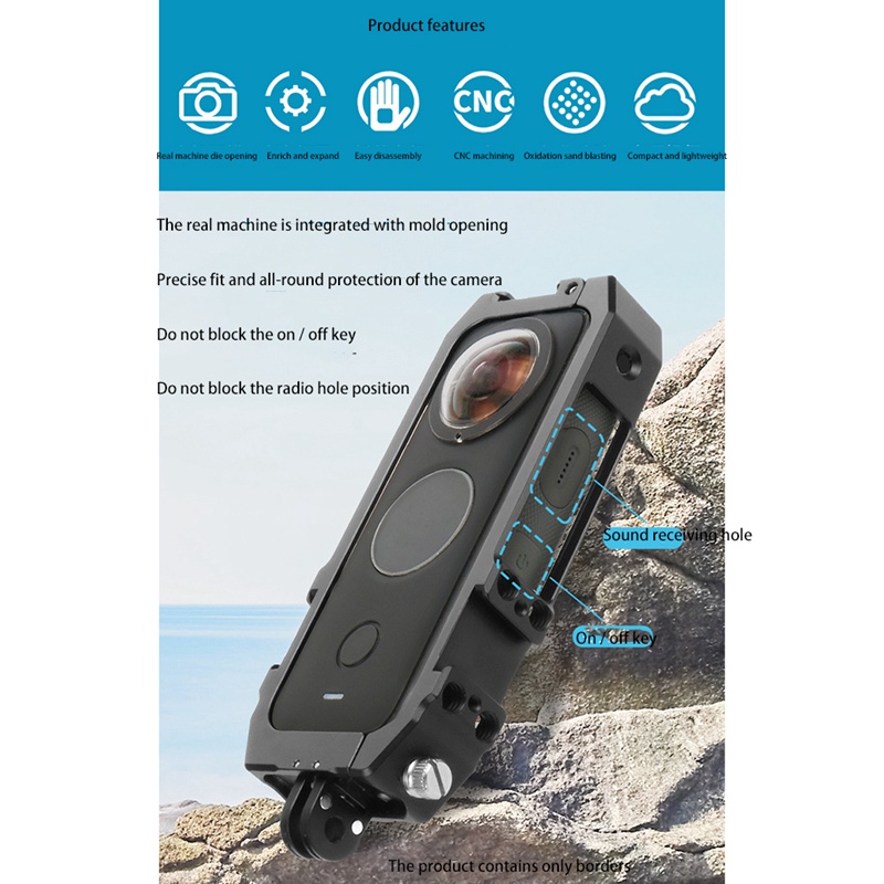 Khung Bảo Vệ Máy Ảnh Kèm Ngàm Cold Shoe Cho Insta360 ONE X2