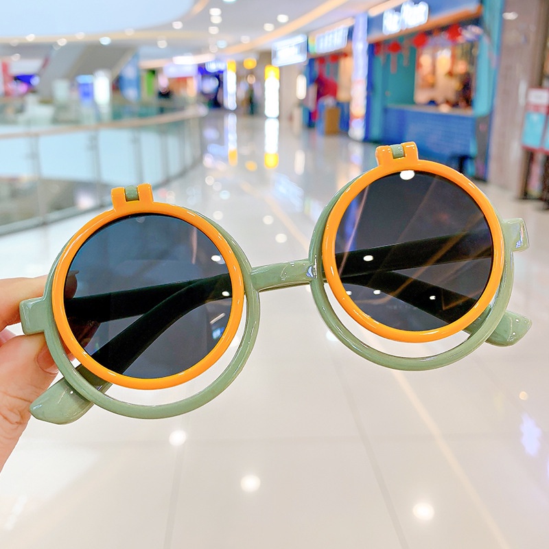 Kính Mát Tròn Màu Trơn Dễ Thương Cho Bé