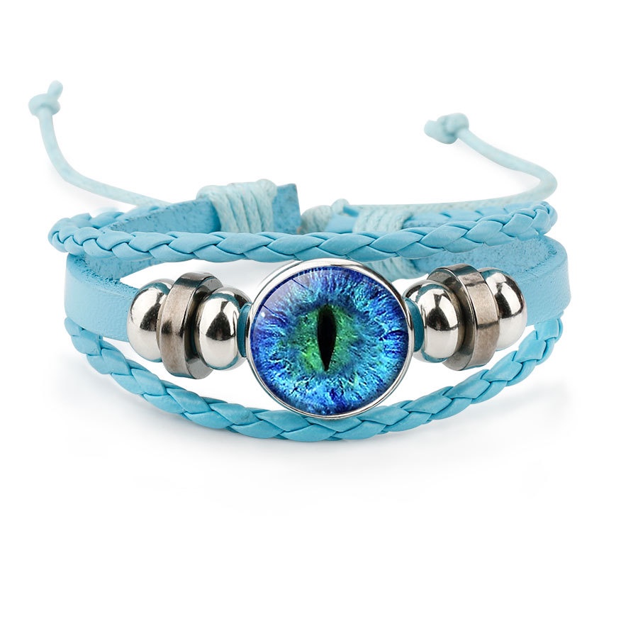 Vòng Tay Da Đính Đá Mắt Mèo Thời Trang Cho Nam Và Nữ