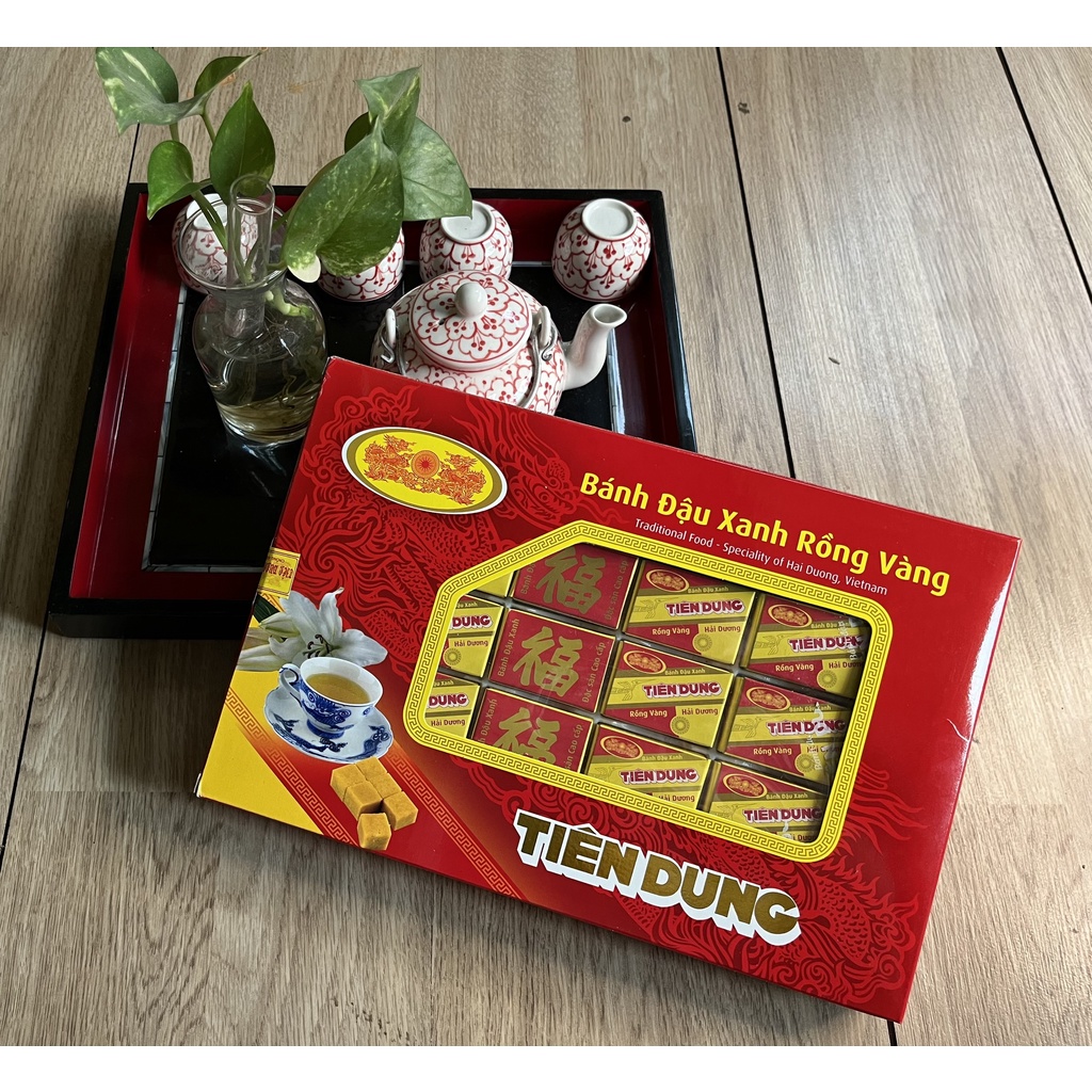 Thùng Bánh đậu xanh rồng vàng Tiên Dung 12 hộp 480g