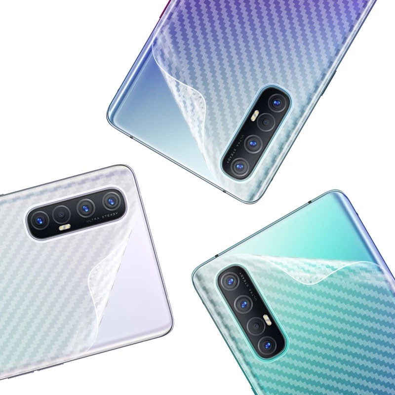 5 cái OPPO F11 F9 F7 Youth R17 R9s Plus Find X2 Pro Mô hình sợi carbon Mờ lưng Phim dán phía sau Phim bảo vệ mềm