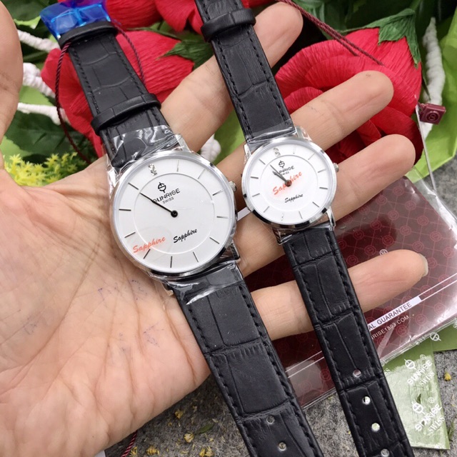 Đồng hồ nam sunrise dây da- kính sapphire- siêu mỏng