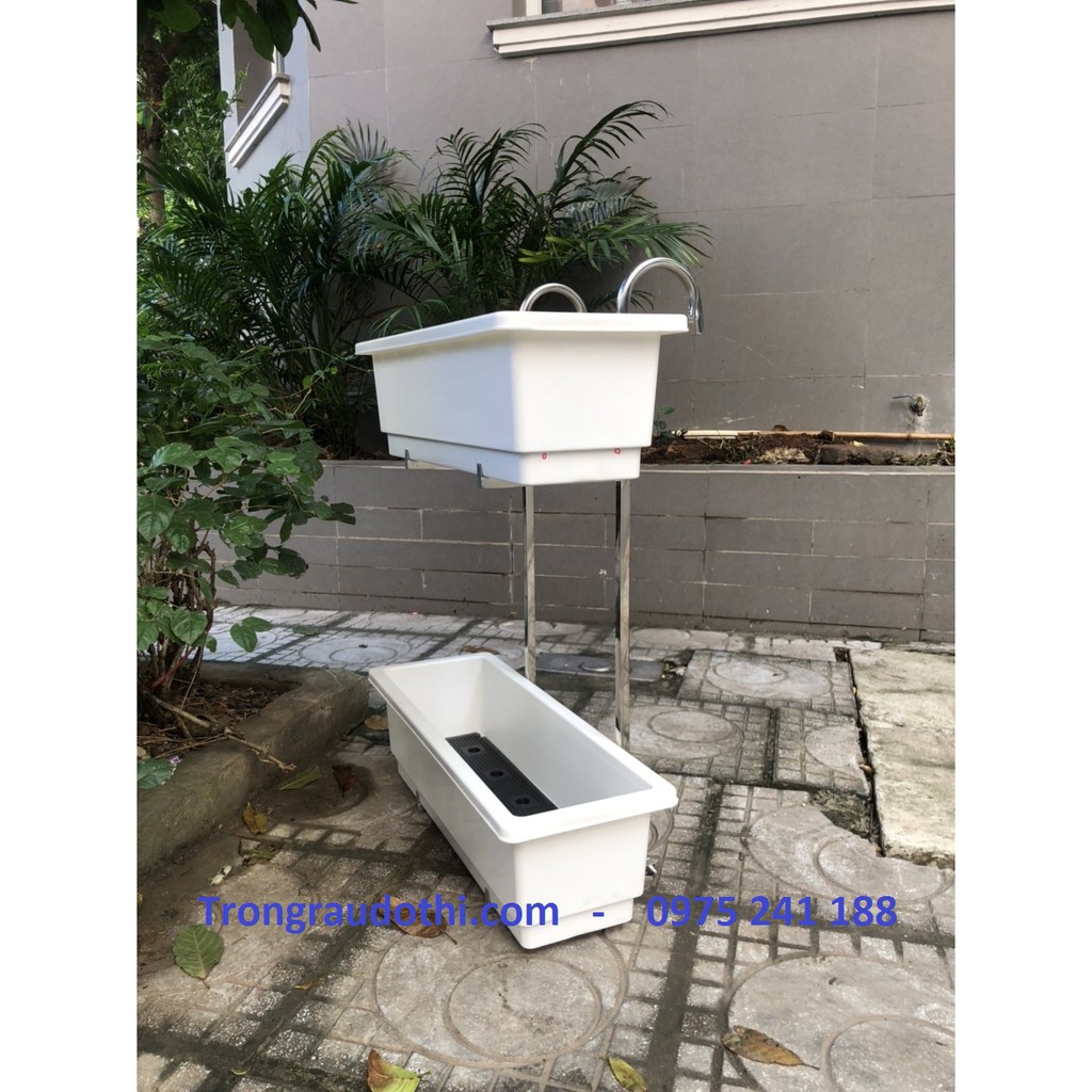 Móc treo 2 tầng inox trồng rau trồng hoa đều đẹp tuyệt, tiện lợi