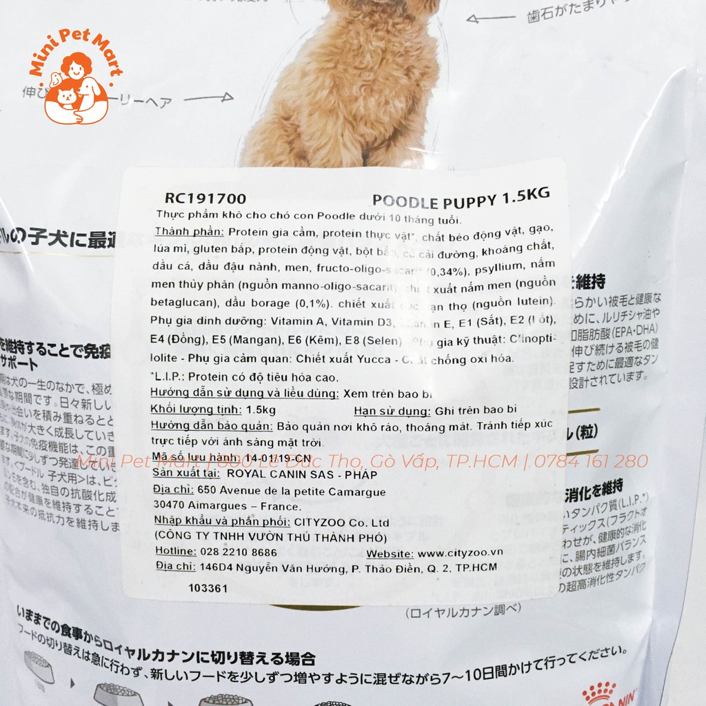 [1,5kg] Thức ăn hạt cho chó Poodle nhỏ ROYAL CANIN