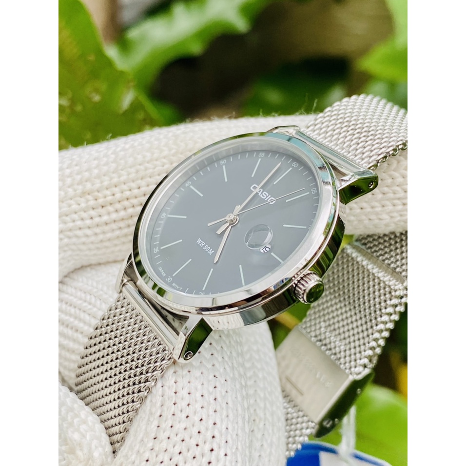 Đồng hồ nữ casio dây lưới , full box chính hãng LTP-E175M-1