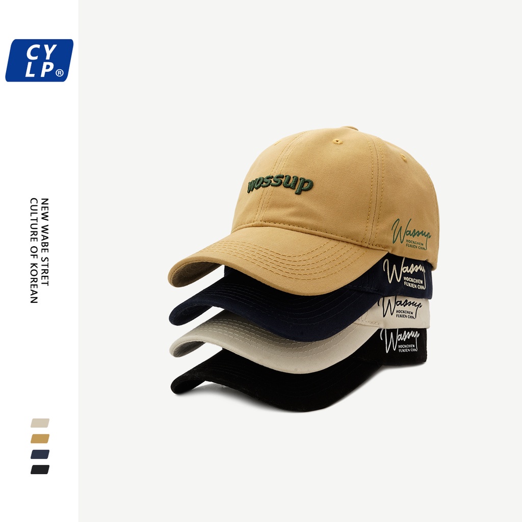 Mũ lưỡi trai mềm thêu chữ phong cách Hàn Quốc thời trang thu đông cho nữ