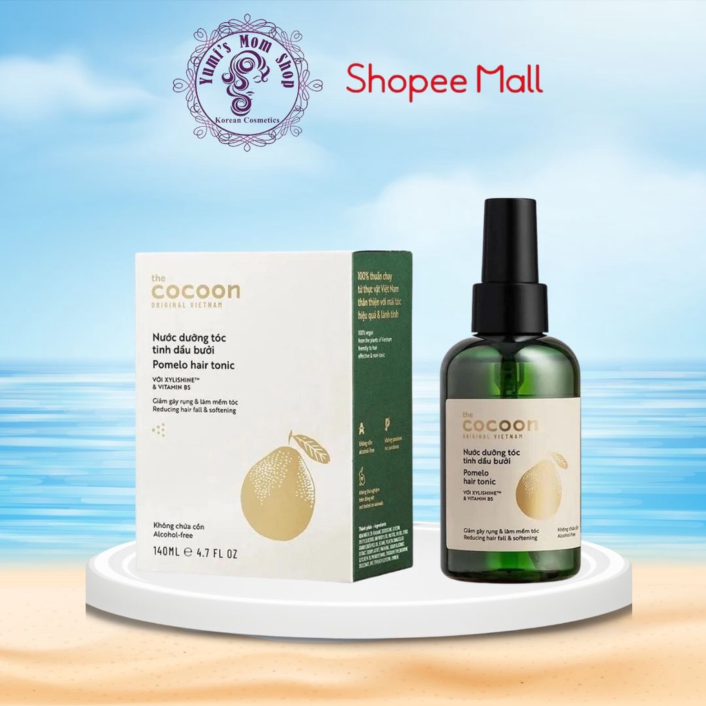 Nước dưỡng tóc Tinh Dầu bưởi Giảm Gãy Rụng Và Làm Mềm Tóc Cocoon Pomelo Hair Tonic 140ml