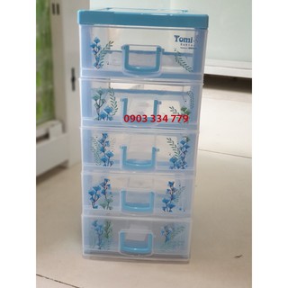 Tủ đựng linh kiện điện tử 5 ngăn 35x18x16cm - xanh ngọc