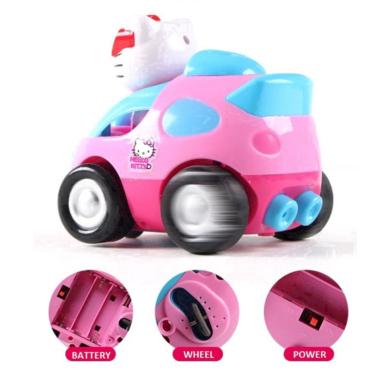 Đồ Chơi Xe Hơi Hello Kitty Có Đèn Và Nhạc Dễ Thương Cho Bé