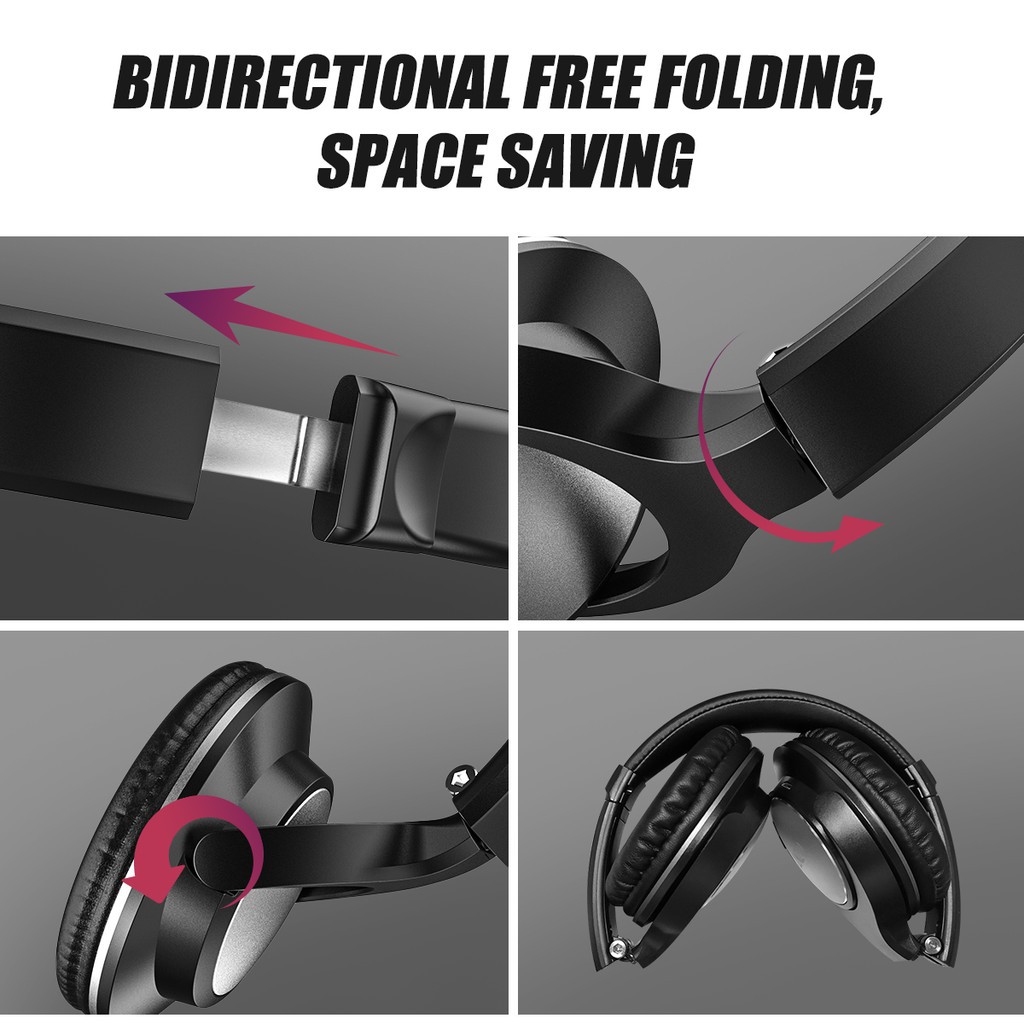 ZNT Tai nghe chụp tai không dây kết nối bluetooth âm thanh HiFi thiết kế gấp gọn được