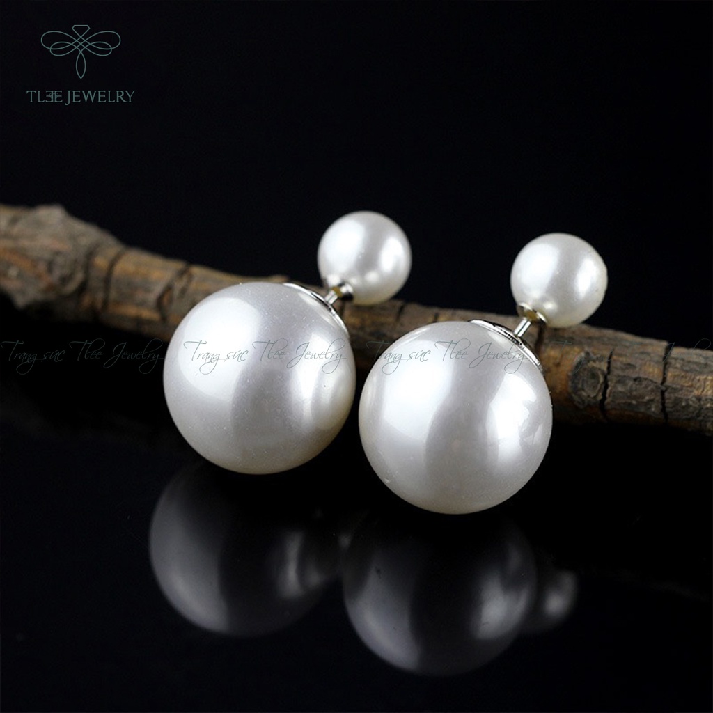 Khuyên tai bạc nữ TLEE hạt trai tròn sang trọng NCJ B0186