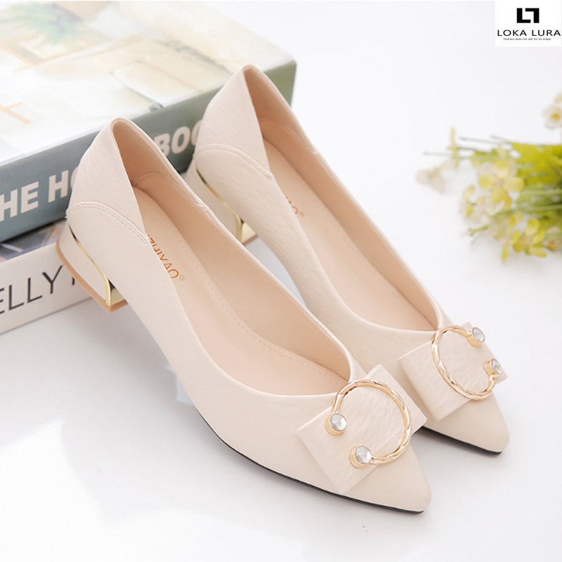 Giày gót thấp thời trang mùa xuân dành cho nữ 2021