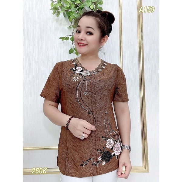 Áo Kiểu Nữ Tay Ngắn Chất Thun Lạnh Mềm Mát 2 Size 50-75Kg