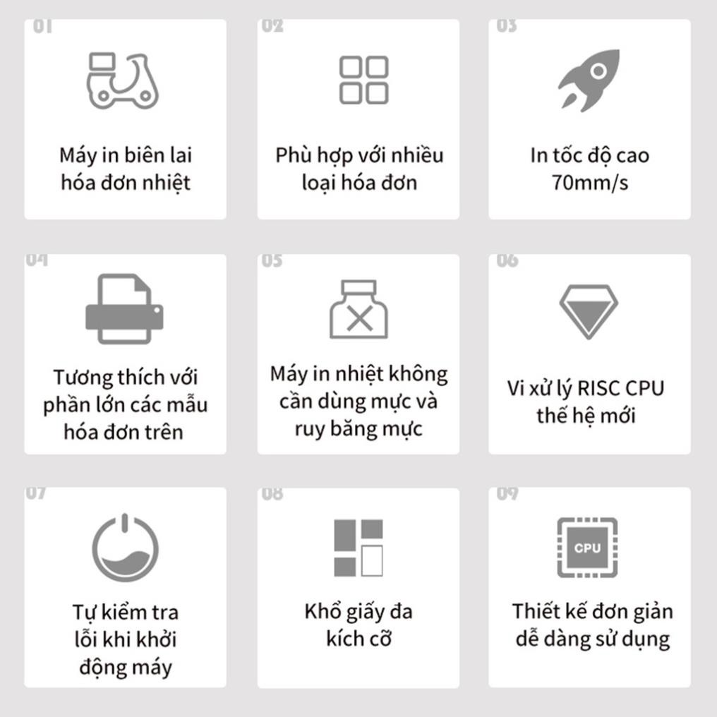 Máy In Nhiệt Deli Chính Hãng - In Đơn Hàng shopee..., Phiếu Gửi, Logo, Tem, Bill, Biên Lai - DL-581PS / DL-581PWS