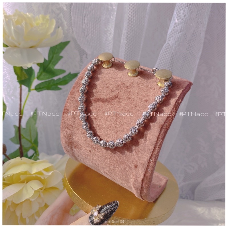 Lắc tay bi xi bạch kim đơn giản, hàng loại 1 nặng tay bóng đẹp .PTNACC.