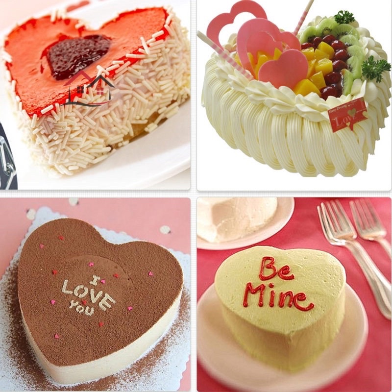 Khuôn khóa chống dính nướng bánh hình trái tim/hình tròn chống dính tiện dụng