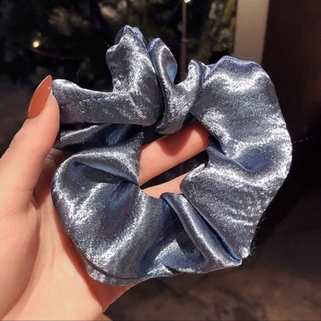 🥥Chun cột tóc lụa satin bóng scrunchies lụa