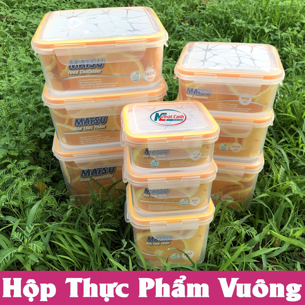 Hôp nhựa đựng thực phẩm hình vuông bằng nhựa bốn khóa - four lock có gioăng dùng được trong lò vi sóng | BigBuy360 - bigbuy360.vn