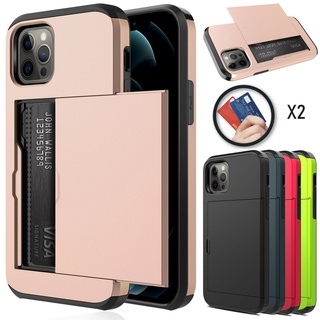 Dành Cho iPhone 12 / 12 Pro / 12 Pro Max / 12 Mini Chống Sốc Ví Có Khe Cắm Thẻ Tín Dụng