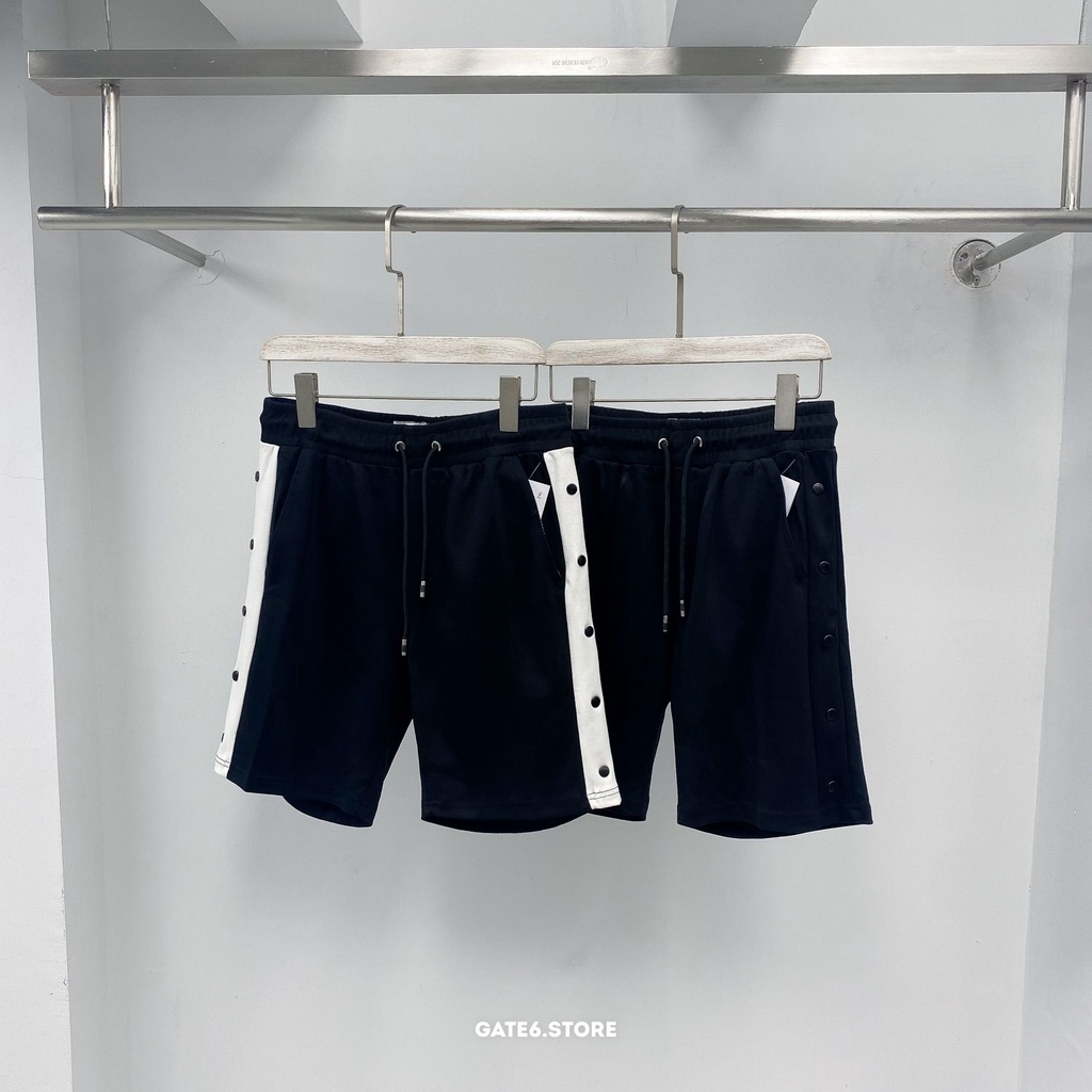 Quần đùi Nam ZR nỉ, quần short co giãn viền khuy vạch đùi streetstyle kiểu Hàn Quốc - GATE6 - #4769