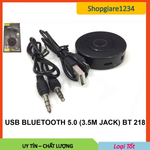 Usb Bluetooth 5.0 (3.5mm Jack) BT 218, Thiết bị chuyền tai nghe thường thành tai nghe Bluetooth BT 218