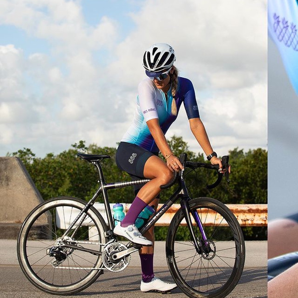 Bộ quần áo đạp xe ngắn tay nhanh khô thời trang mùa hè cho nữ