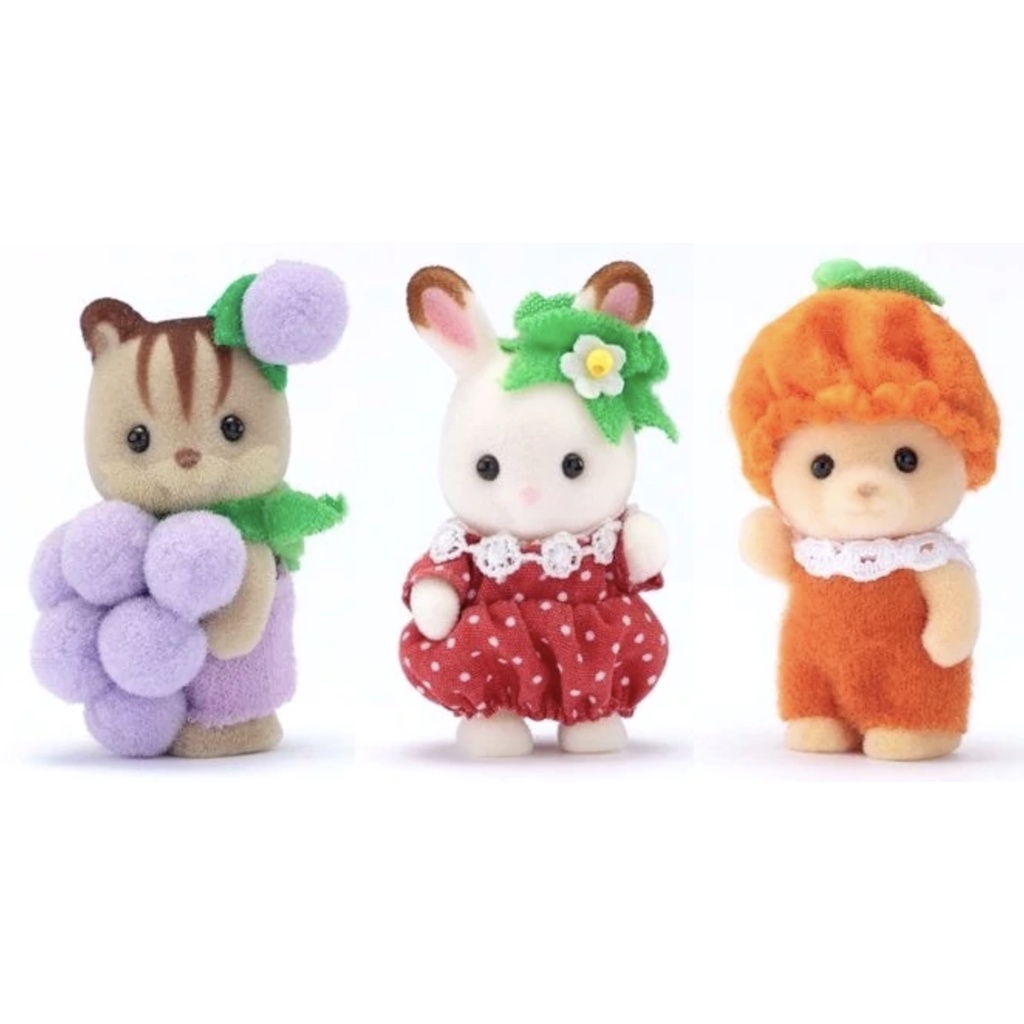 Đồ Chơi Sylvanian Families Bộ 3 Em Bé Siêu Đáng Yêu Trong Trang Phục Trái Cây Baby Trio Cuties Fruits