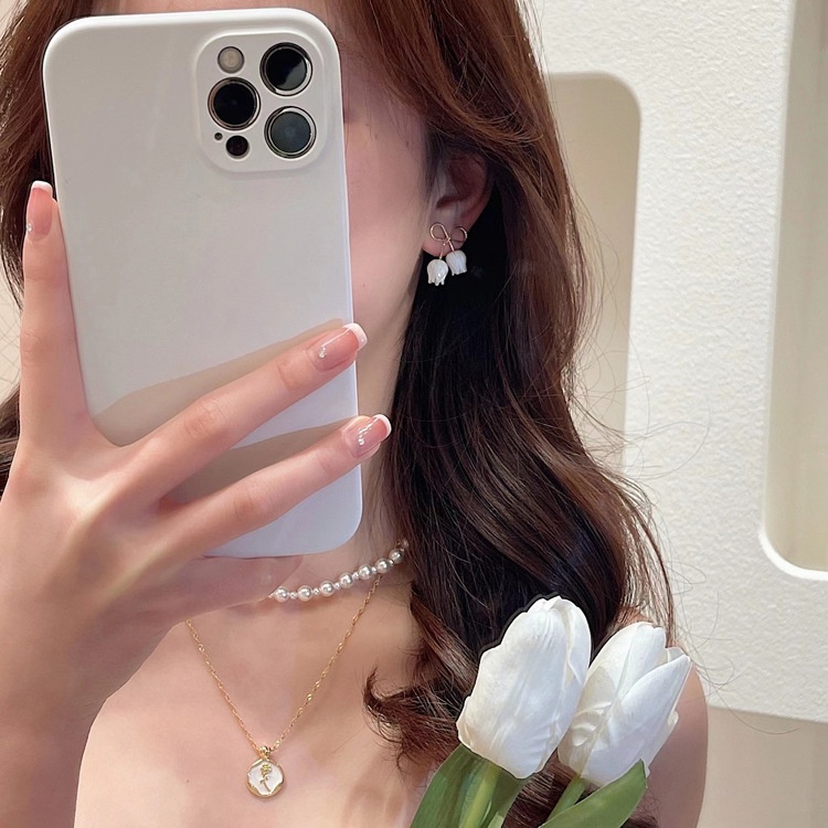 Khuyên Tai Hình Hoa Tulip Đính Nơ Xinh Xắn 2022