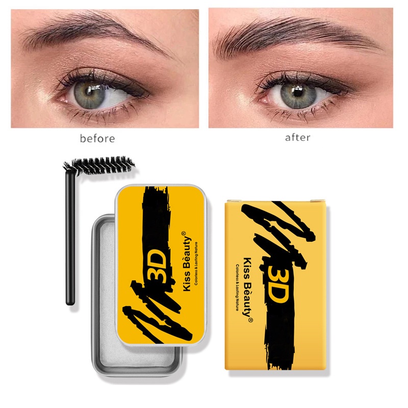 [Hàng mới về] Kem tạo kiểu lông mày màu trong suốt tự nhiên lâu trôi chống thấm nước kèm cọ