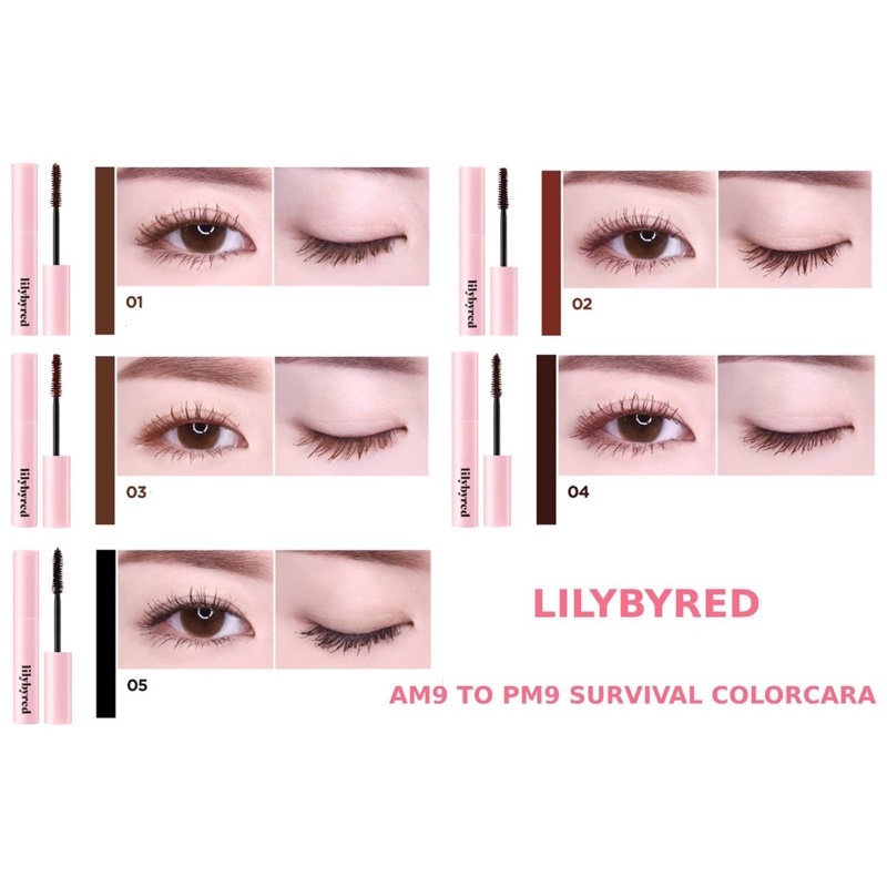 Mascara Lilybyred Siêu Mảnh, Dài và Chống Trôi am9 to pm9 Survival Colorcara 6g
