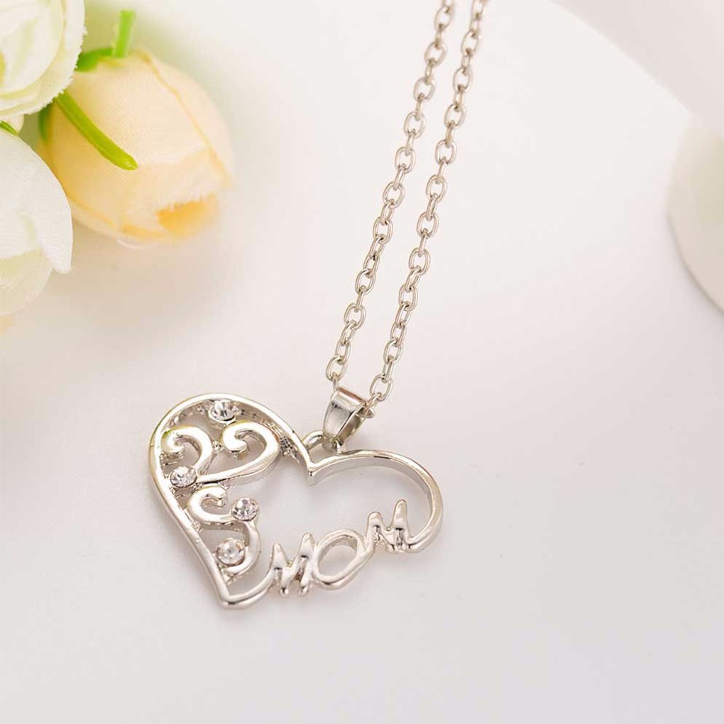Dây chuyền mặt hình trái tim đính kim cương giả thời trang cho nữ