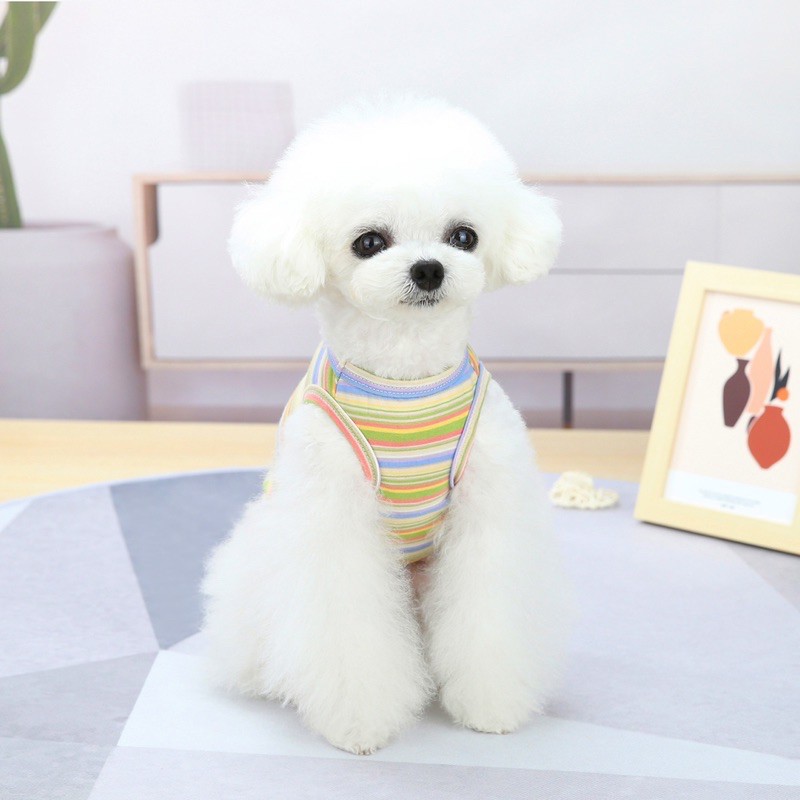 Áo Cho Chó Mèo - Áo Kẻ Gân Mỏng Mát Chất Đẹp
