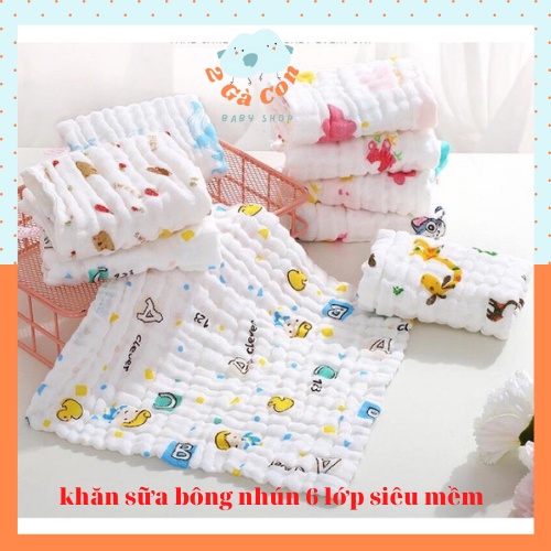 Khăn sữa cho bé,khăn xô sợi tre 6 lớp chính hãng Leekid