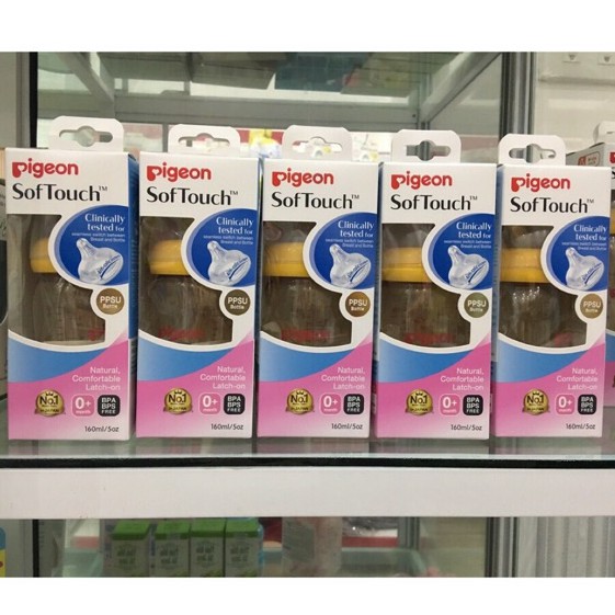 [SALE 40%] Bình sữa Pigeon SofTouch nhập khẩu 160ml/240ml (chính hãng)