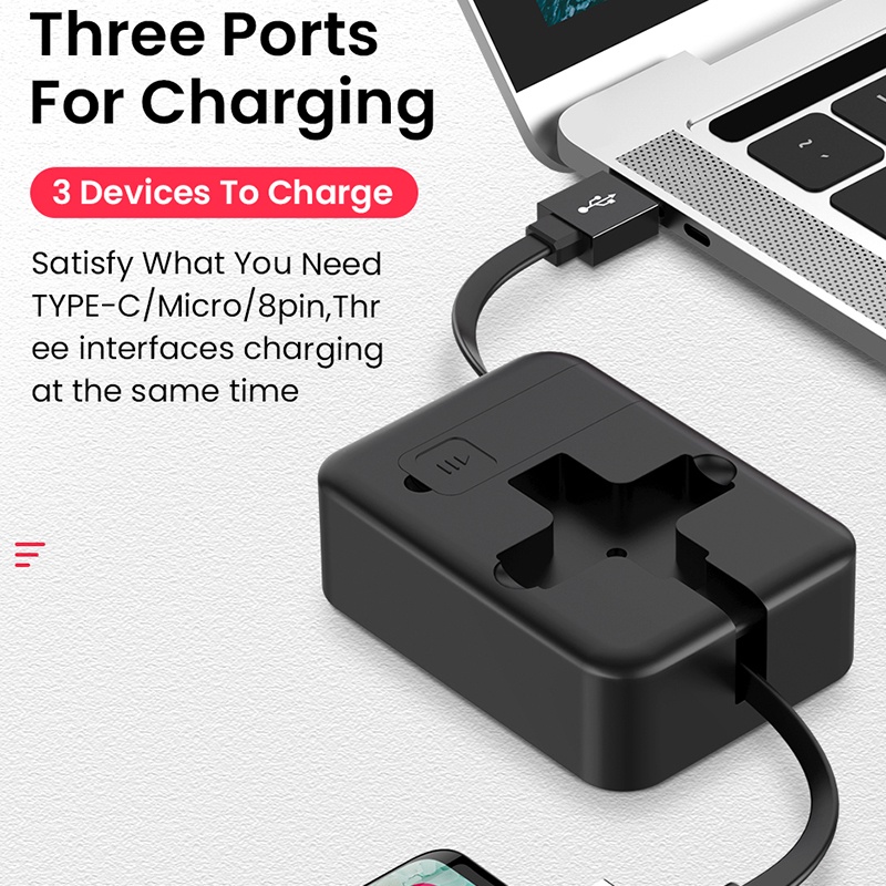 Cáp SạC USB 4 Trong 1 VớI Giá Đỡ ĐiệN ThoạI