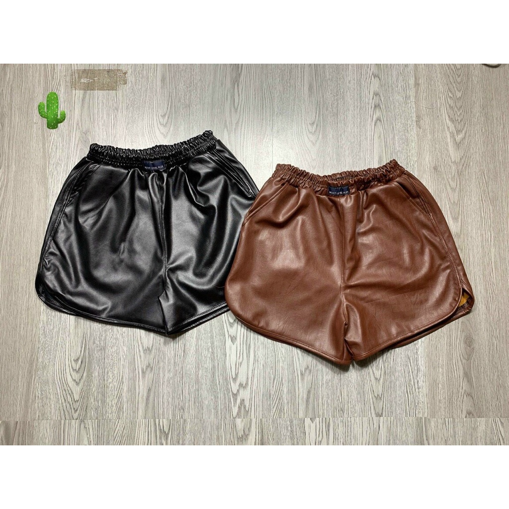 quần short da logo trước có 2 túi bên cá tính đẹp p