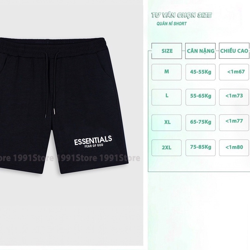 Quần Short Nam Azila In Chữ Essentials Dày Dặn Mềm Mịn Co Giãn Phong Cách Trẻ Trung Năng Động