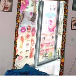 Tranh dán cửa kính 3d hai mặt PHUN XĂM ( kt: 2-60x100)
