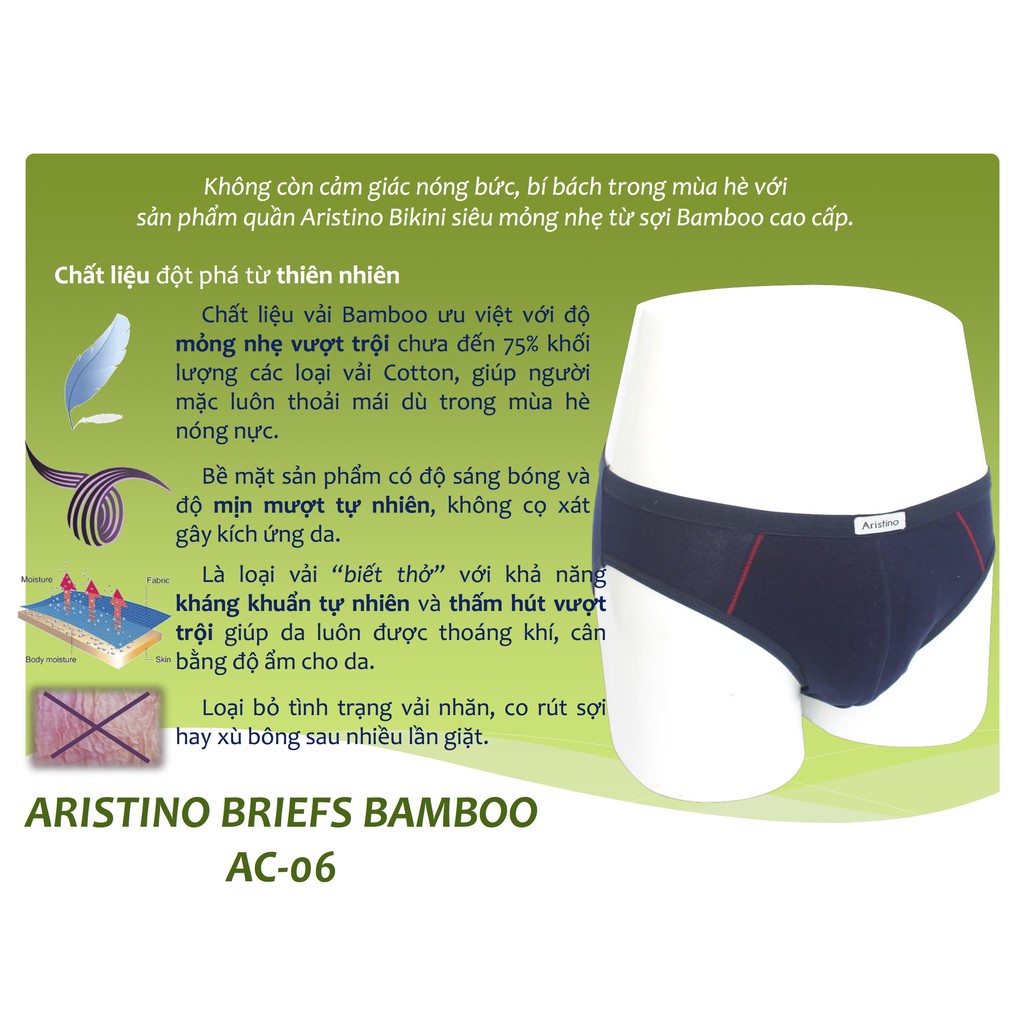 Sịp chéo nam cạp nhỏ Arristino AC06 sợi tre mềm mát thoáng khí