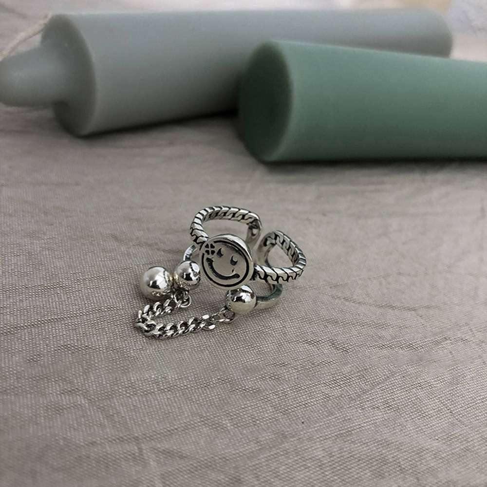 Nhẫn Thời Trang Hình Mặt Cười Phong Cách Retro