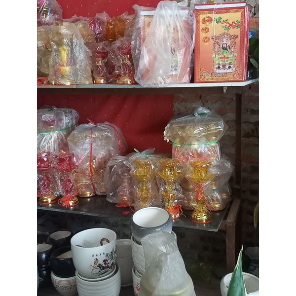 Đèn Thờ Bông Pha Lê Chạy Bằng Điện Cao 20cm [1 cặp]