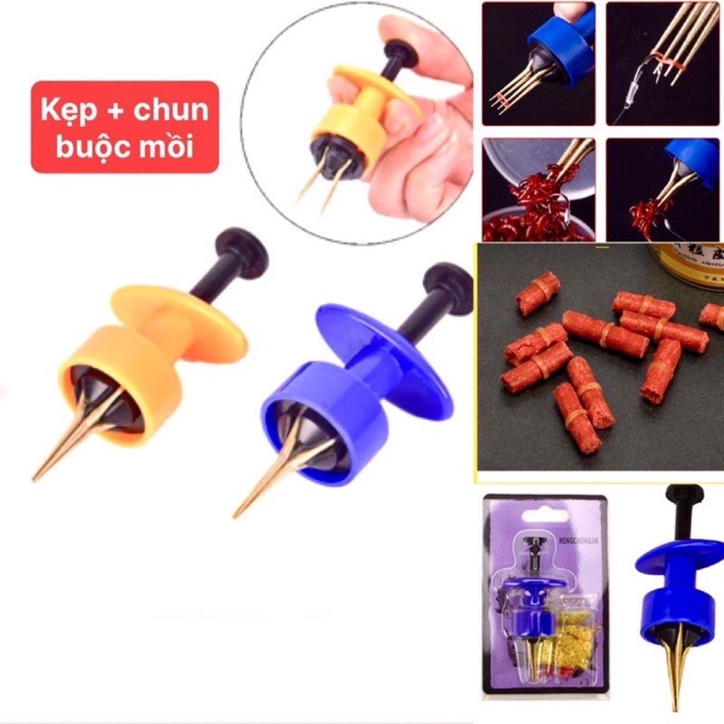 Kẹp mồi + 2 túi chun nịt - dùng kẹp mồi chuyên dụng