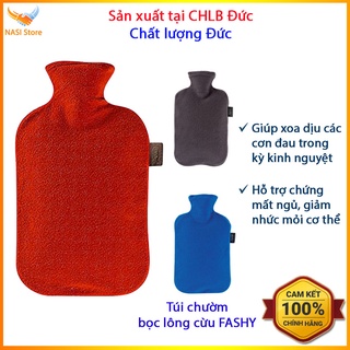Túi chườm nóng lạnh Fashy bọc lông cừu (nhập khẩu từ Đức) - túi chườm nóng đau bụng kinh, chườm bụng sau sinh