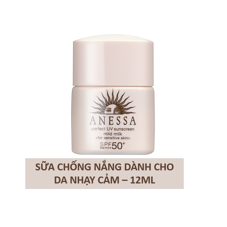 [HB GIFT] Sữa chống nắng dưỡng da dịu nhẹ cho da nhạy cảm & trẻ em Anessa Perfect UV Sunscreen Mild Milk_12ml | BigBuy360 - bigbuy360.vn